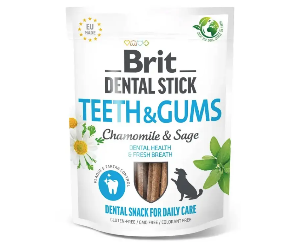 Brit Care Dental Stick Teeth & Gums com camomila| 7 sticks